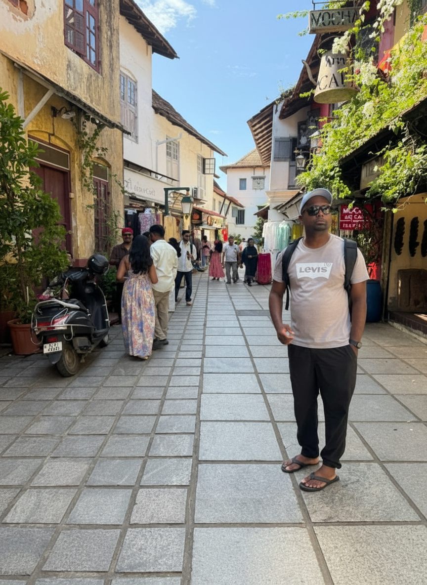 Colorful street scene in India